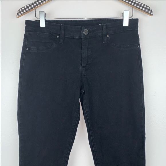 BLANK NYC REVOLVE Mid Rise Black Fringe Raw Hem Skinny Straight Denim Jeans 27 - Picture 4 of 8